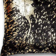 Chocolate And Gold Torino Kobe Cowhide Pillow - Homeroots