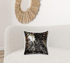 Chocolate And Gold Torino Kobe Cowhide Pillow - Homeroots