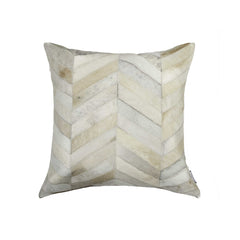 18" X 18" Natural Chevron Cowhide Pillow