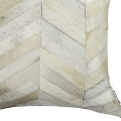 18" X 18" Natural Chevron Cowhide Pillow