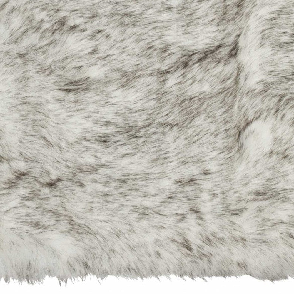 2' X 3' Gradient Gray and Ivory Faux Fur Flokati Style Area Rug