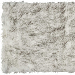 2' X 3' Gradient Gray and Ivory Faux Fur Flokati Style Area Rug