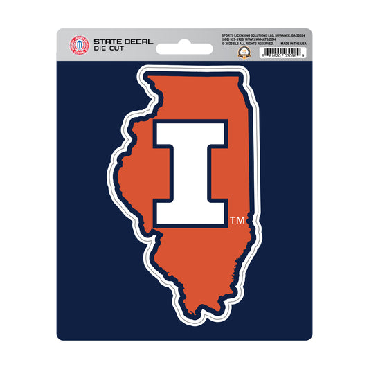 Illinois Illini Team State Shape Decal Sticker