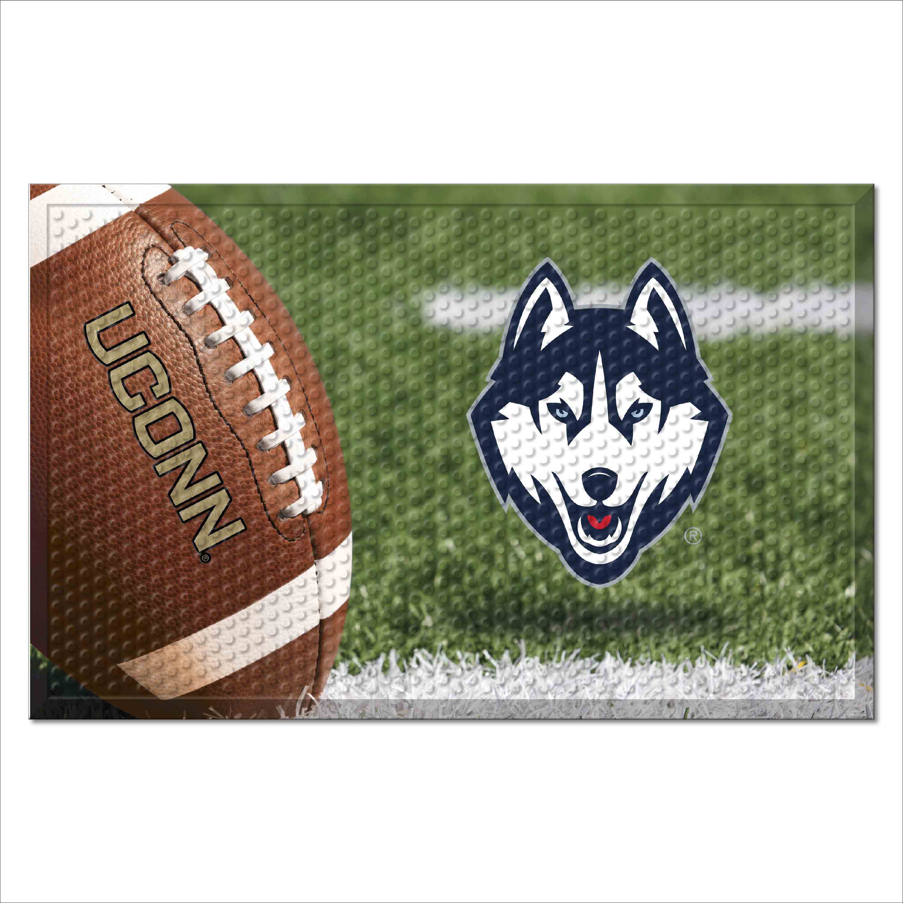 UConn Huskies Rubber Scraper Door Mat