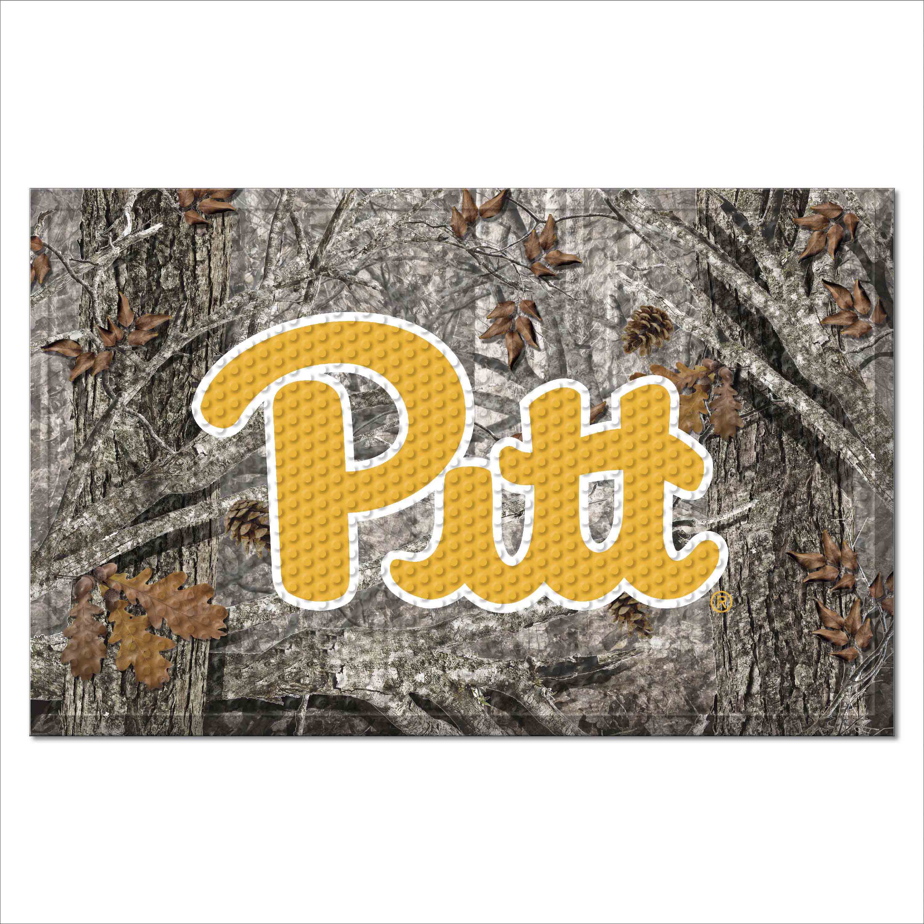 Pitt Panthers Rubber Scraper Door Mat Camo