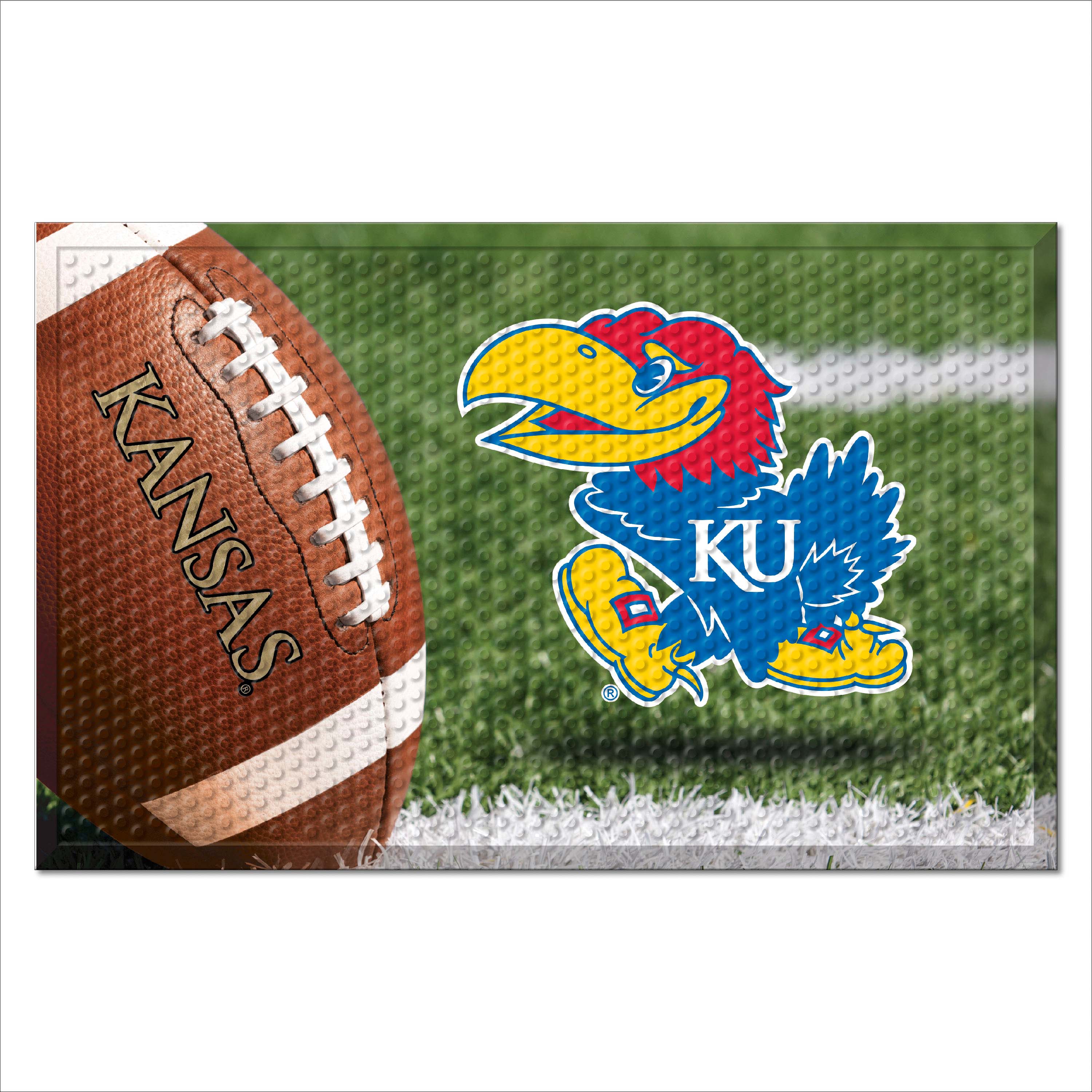 Kansas Jayhawks Rubber Scraper Door Mat