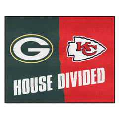 NFL House Divided - Packers / Cheifs House Divided Rug - 34 in. x 42.5 in. - NFL House Divided - Packers / Chiefs