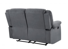 60" Gray Microfiber Power Reclining Loveseat - Homeroots