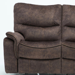 63" Dark Brown Microfiber Manual Reclining Love Seat