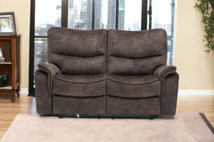 63" Dark Brown Microfiber Manual Reclining Love Seat