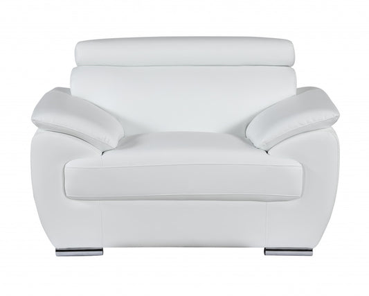 32" To 38" White Captivating Leather Chair