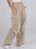 Elastic Waist Wide Leg Pants with Pockets - Trendsi