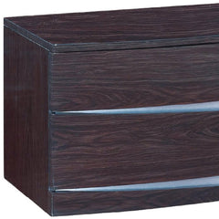 17" Dark Brown Two Drawers Manufactured Wood Mirrored Nightstand