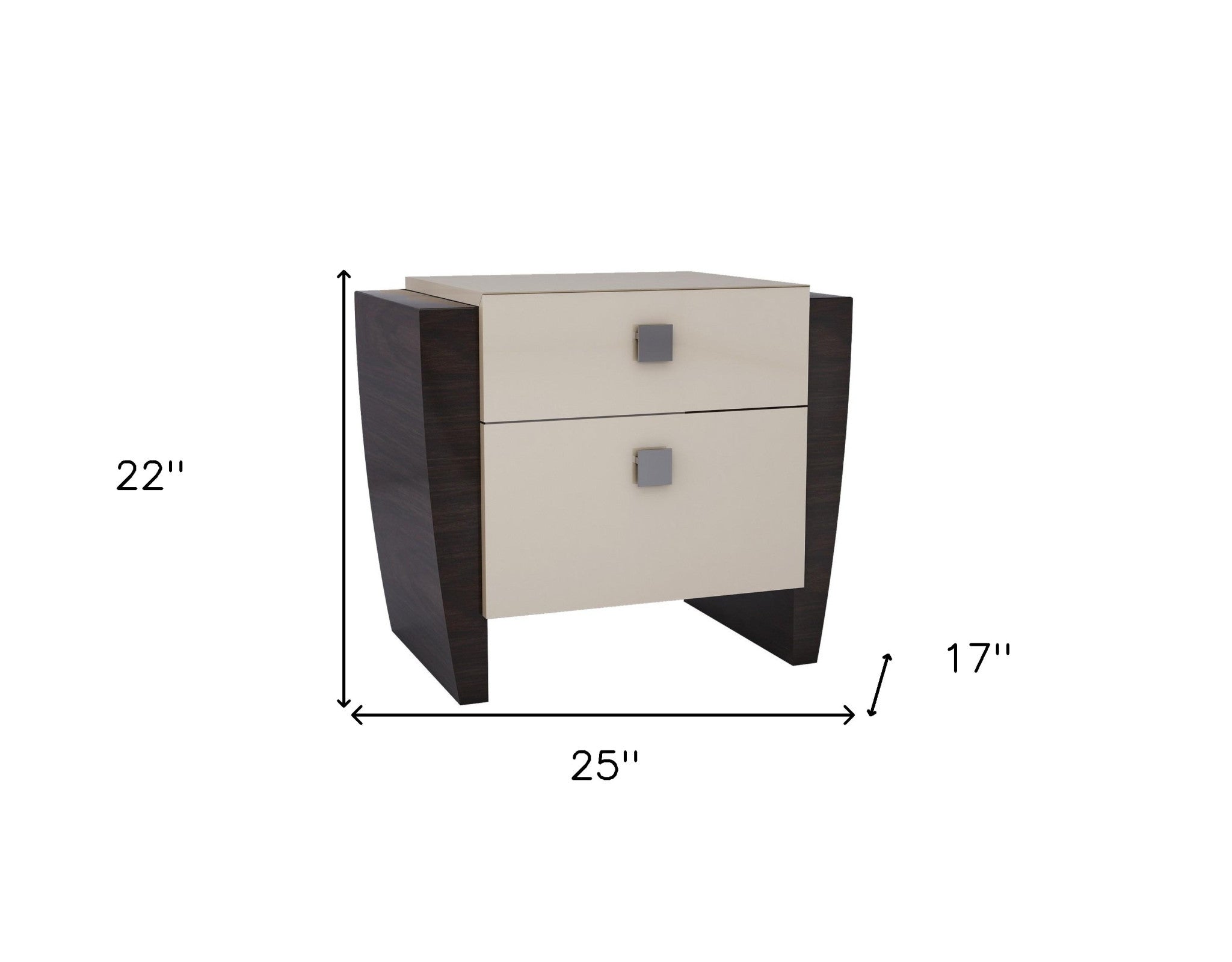 22" Refined Beige High Gloss Nightstand