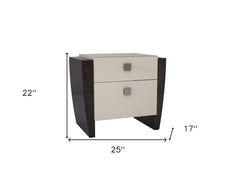 22" Refined Beige High Gloss Nightstand