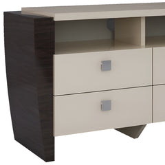 28" Refined Beige High Gloss Tv Entertainment Unit