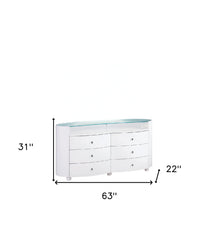 31" Sophisticated White High Gloss Dresser