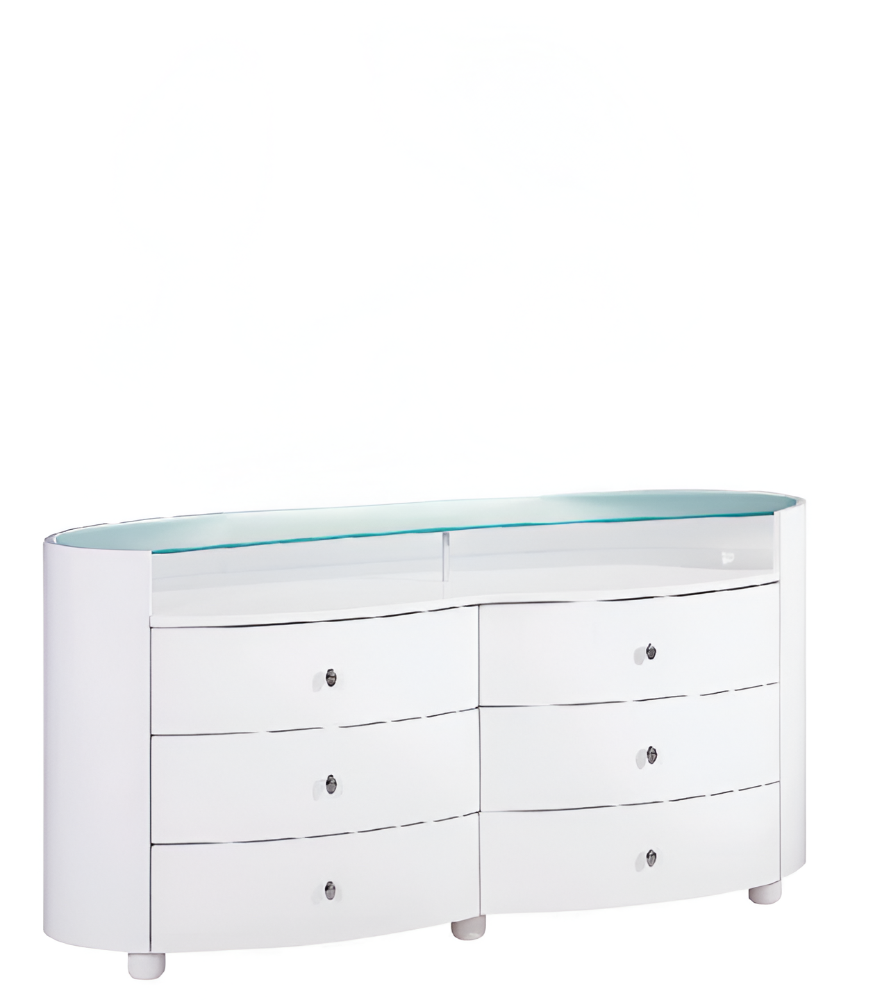 31" Sophisticated White High Gloss Dresser