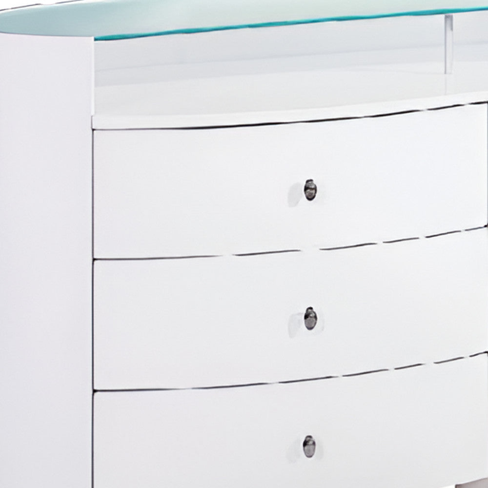 31" Sophisticated White High Gloss Dresser