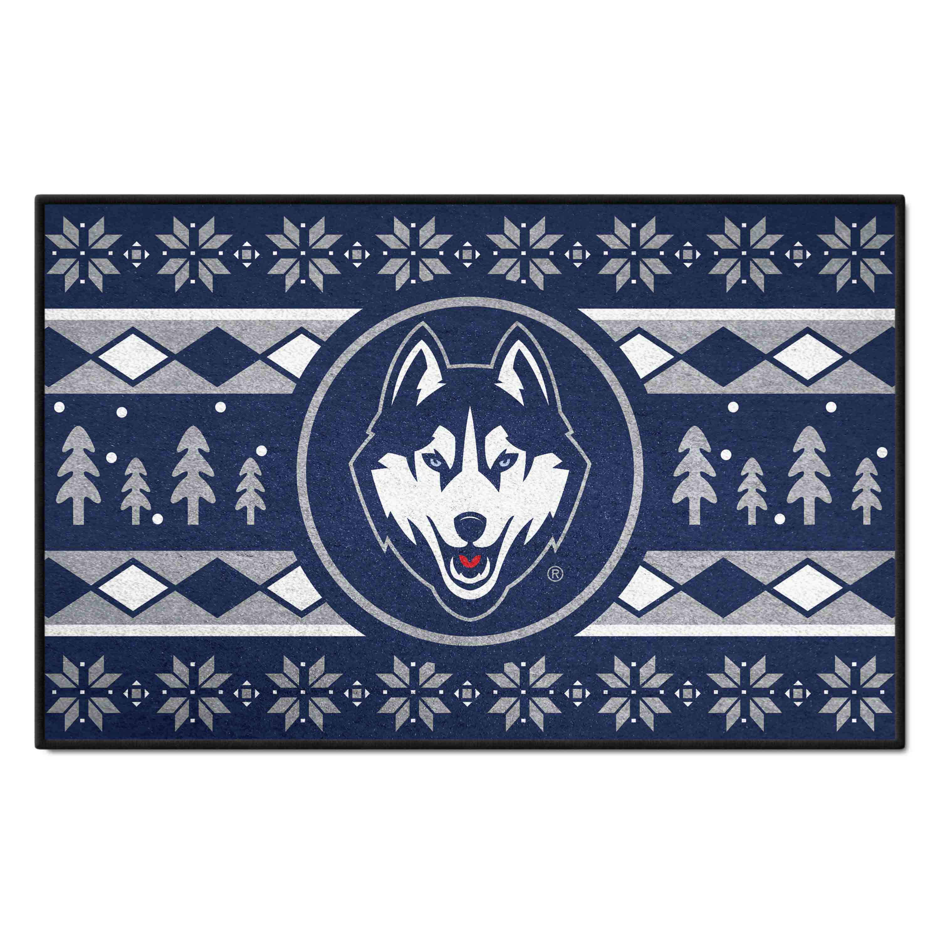 UConn Huskies Holiday Sweater Starter Mat Accent Rug - 19in. x 30in.