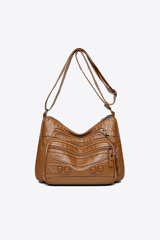 PU Leather Adjustable Strap Shoulder Bag - Flyclothing LLC