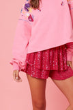 Sequin Round Neck Dropped Shoulder Sweatshirt - Flyclothing LLC