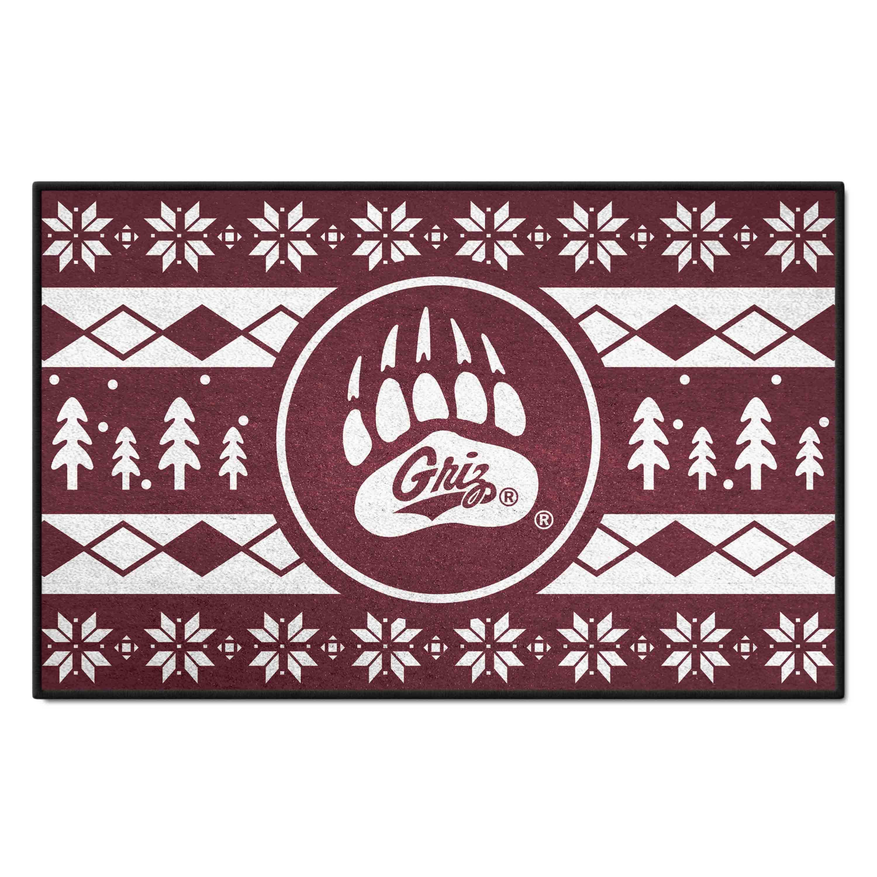 Montana Grizzlies Holiday Sweater Starter Mat Accent Rug - 19in. x 30in.