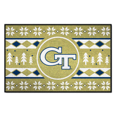 Georgia Tech Yellow Jackets Holiday Sweater Starter Mat Accent Rug - 19in. x 30in.