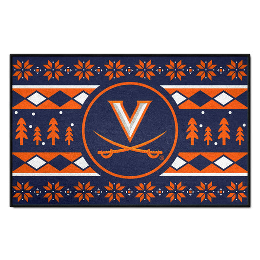 Virginia Cavaliers Holiday Sweater Starter Mat Accent Rug - 19in. x 30in.