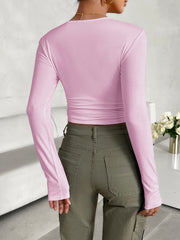 Round Neck Long Sleeve T-Shirt Trendsi