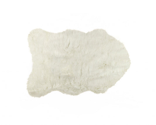 2' X 3' Off White Faux Sheepskin Shag Area Rug