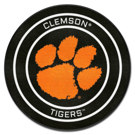 Clemson Hockey Puck Rug - 27in. Diameter - Clemson