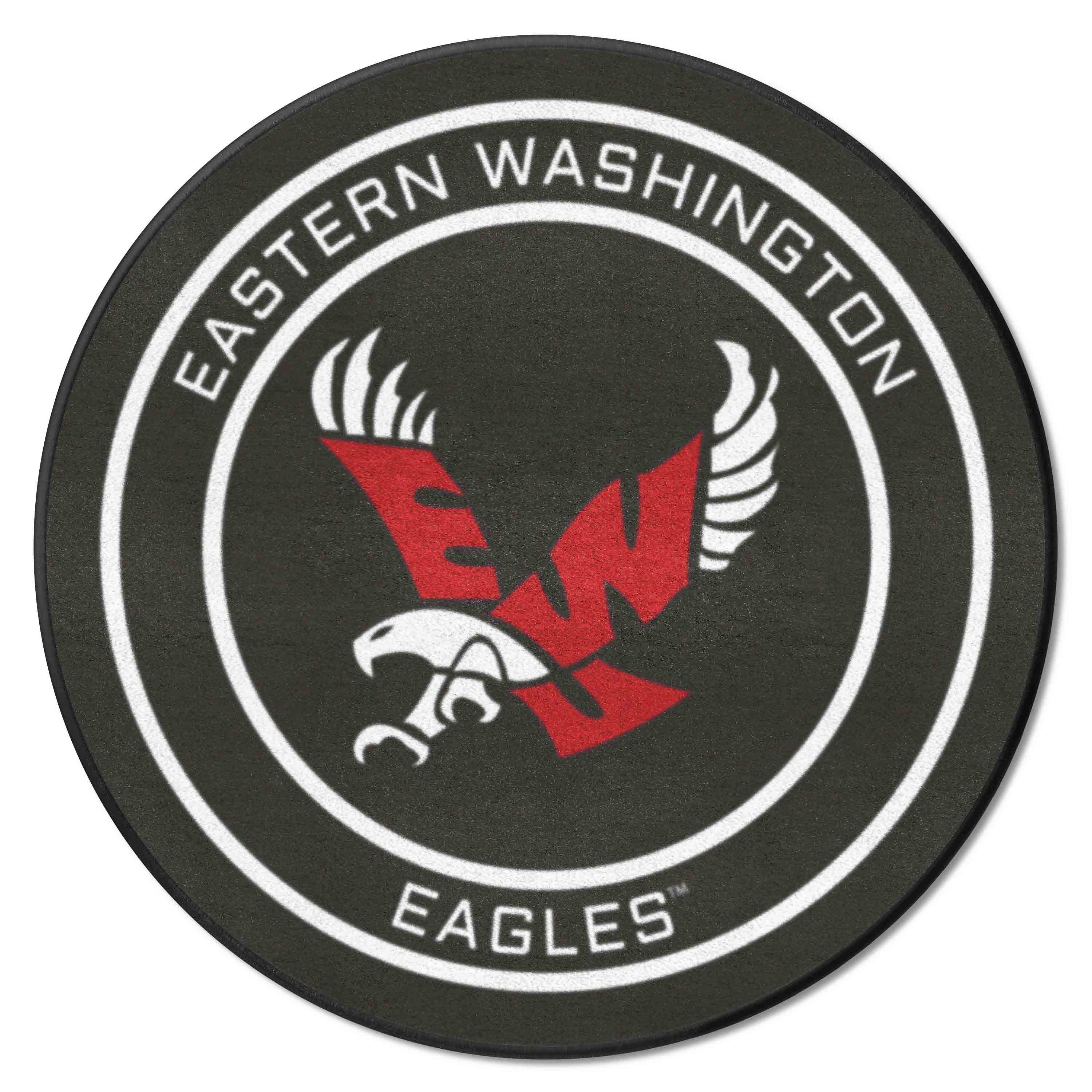 Eastern Washington Hockey Puck Rug - 27in. Diameter