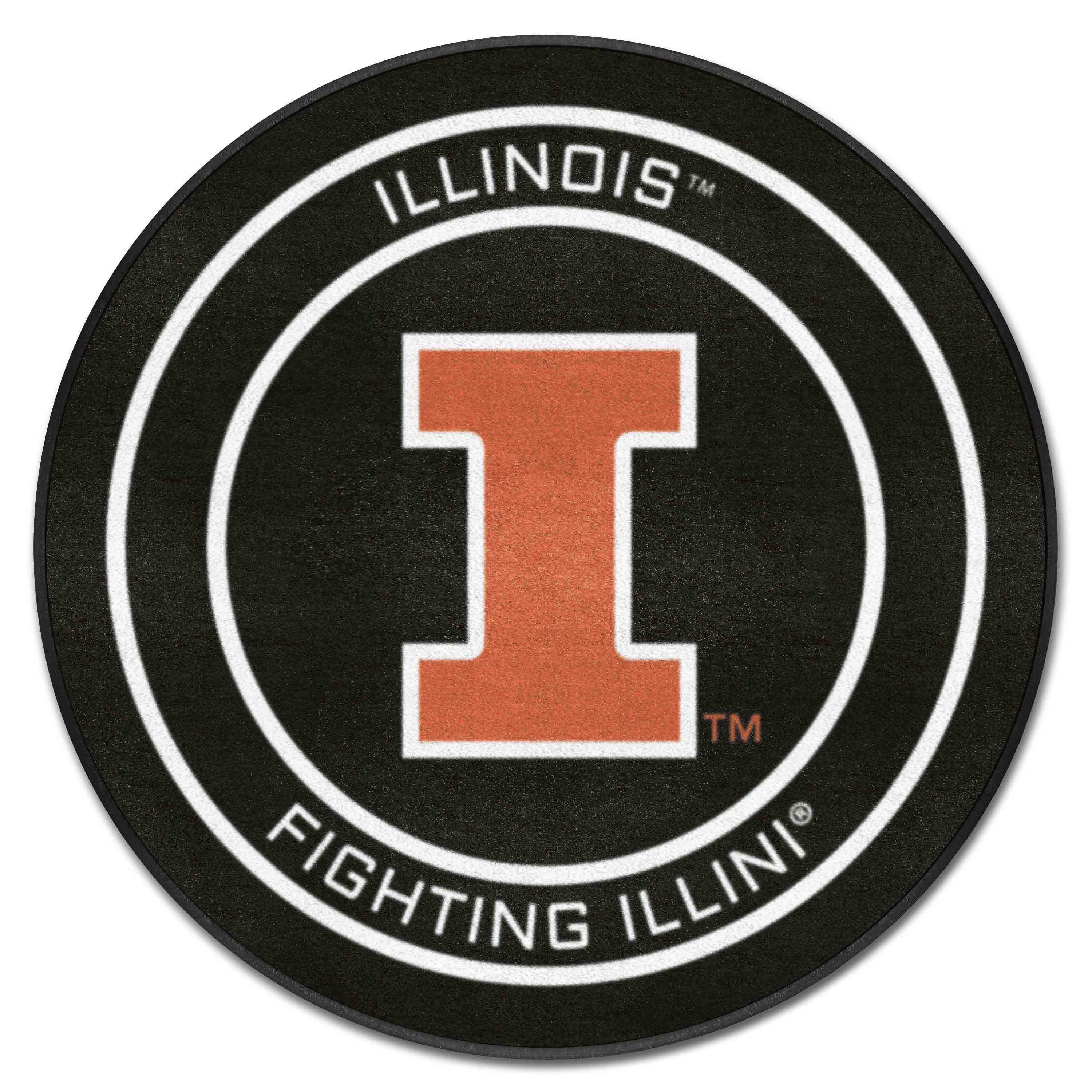 Illinois Hockey Puck Rug - 27in. Diameter