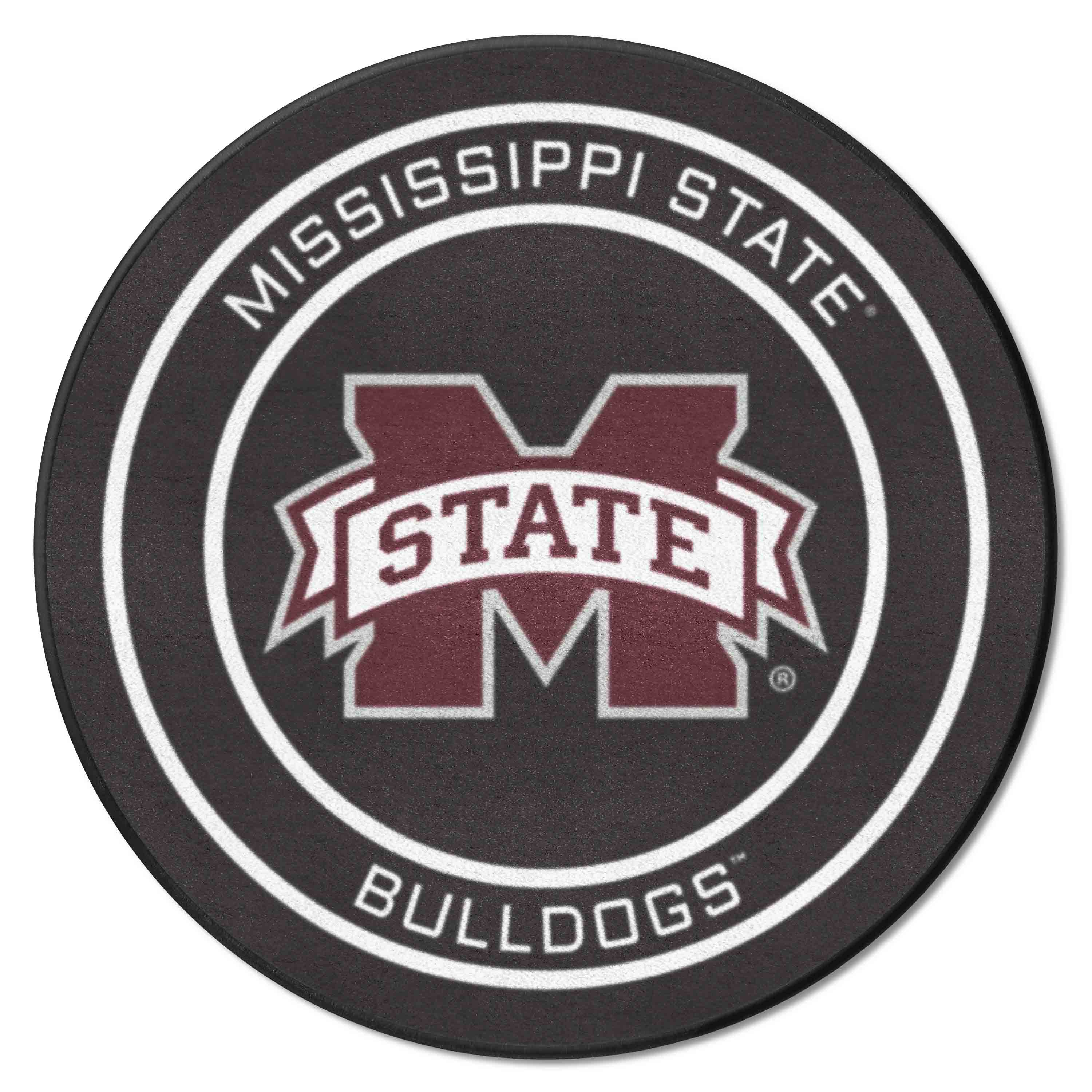 Mississippi State Hockey Puck Rug - 27in. Diameter