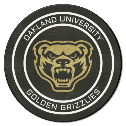 Oakland Golden Grizzlies Hockey Puck Rug - 27in. Diameter