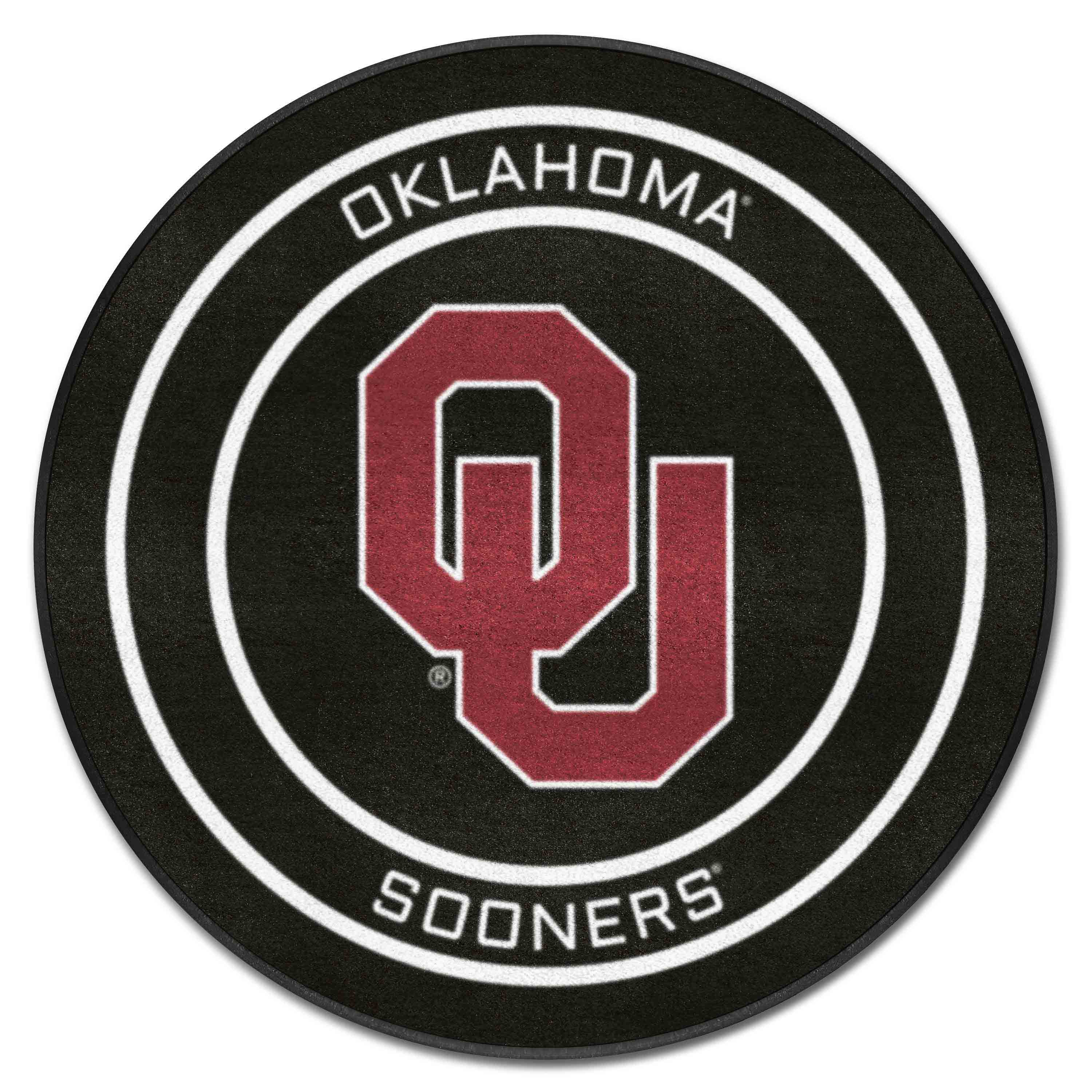 Oklahoma Hockey Puck Rug - 27in. Diameter