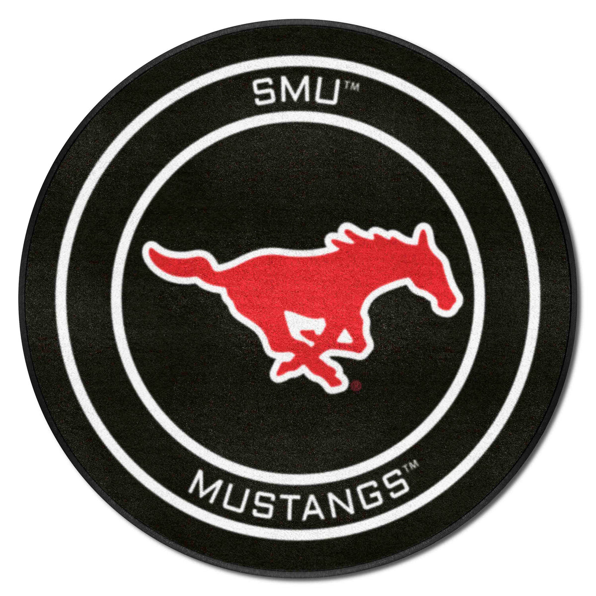 SMU Hockey Puck Rug - 27in. Diameter