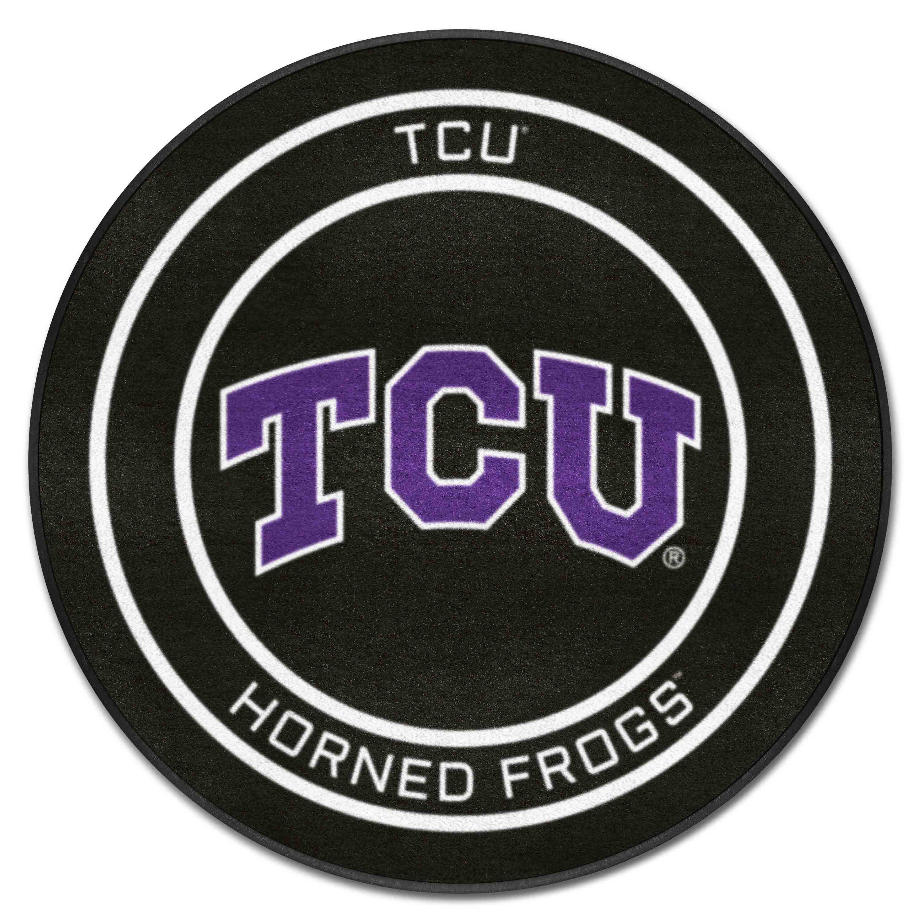 TCU Hockey Puck Rug - 27in. Diameter