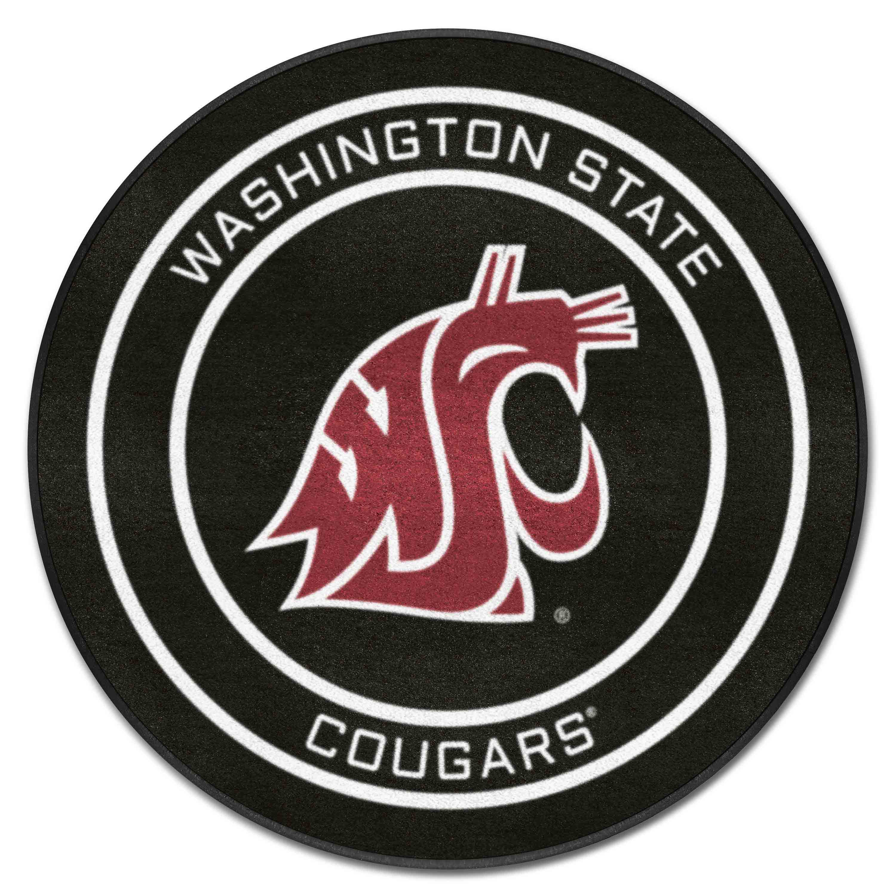 Washington State Hockey Puck Rug - 27in. Diameter