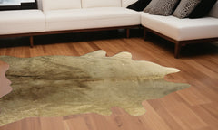 6' X 7' Gold Genuine Cowhide Area Rug