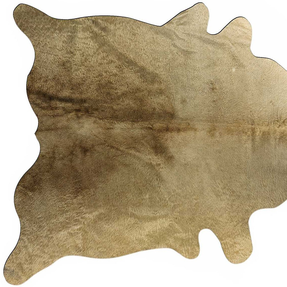 6' X 7' Gold Genuine Cowhide Area Rug