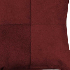 18" Wine Cowhide Throw Pillow