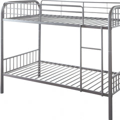 79" X 42" X 61" Gunmetal Metal Twin Over Twin Bunk Bed