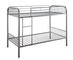 79" X 42" X 61" Gunmetal Metal Twin Over Twin Bunk Bed