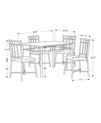 61.5" X 73.5" X 101" Black Metal Foam Polyurethane Leather Look Polyes  5Pcs Dining Set