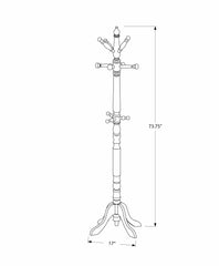 White Solid Wood Coat Rack With Triple Tiered Coat Stand