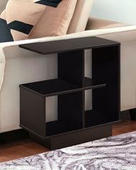 24" Espresso Wood End Table With Four Shelves