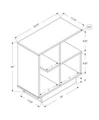 24" White Wood End Table With Four Shelves