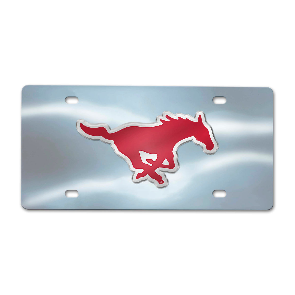 SMU Mustangs 3D Stainless Steel License Plate